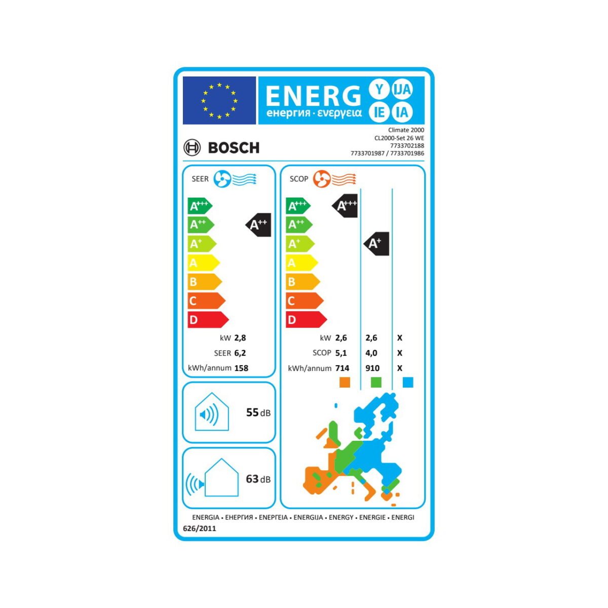 Bosch Climate CL2000U W 53 E A++ 18000 BTU Duvar Tipi Klima - Görsel 3