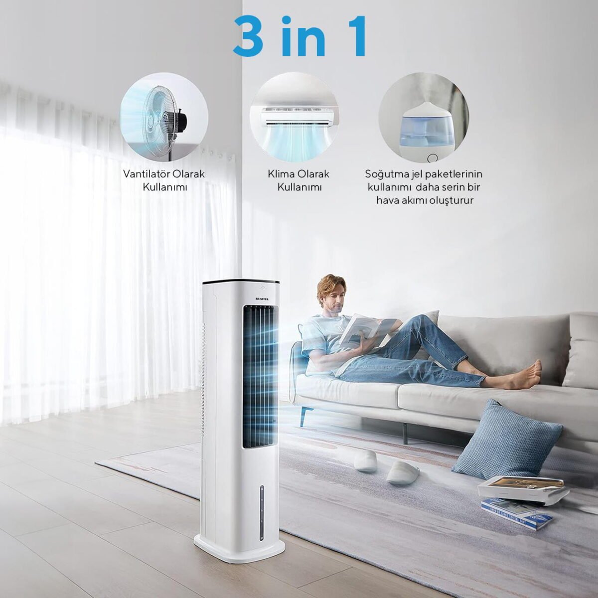 Kumtel HAC-02 Sulu Portatif Soğutucu (Air Cooler) - Görsel 4