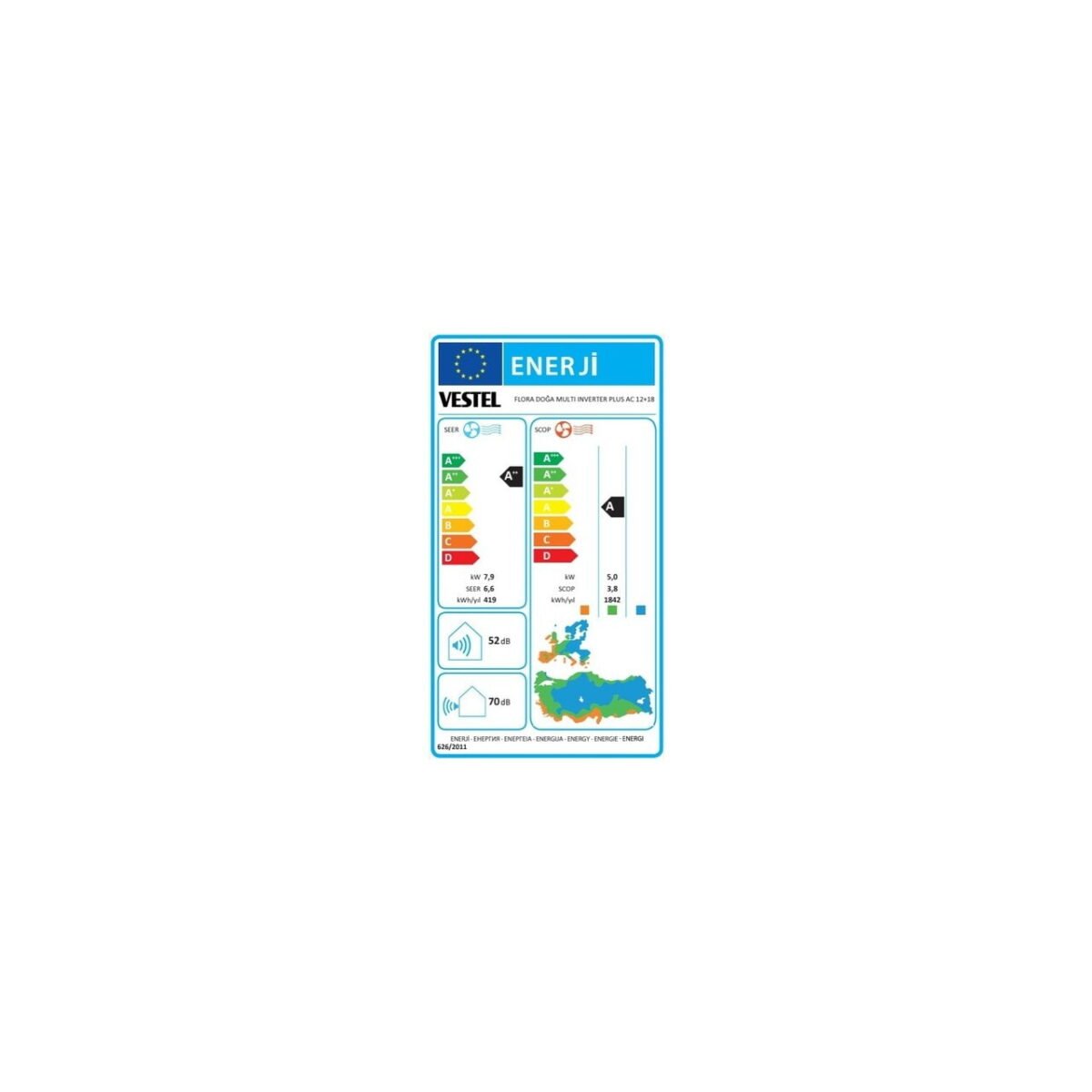 Vestel Flora Doğa Plus AC 12+18 A++ 27000 BTU Multi Inverter Klima - Görsel 4